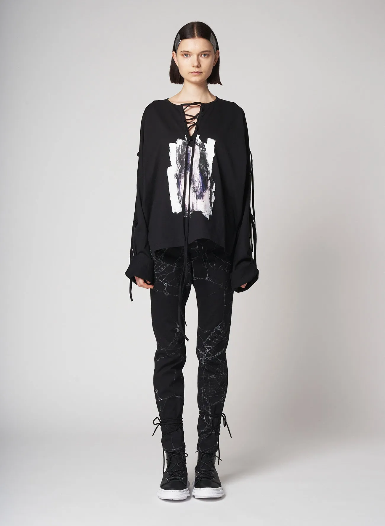 Spider Drill Back Lace Up Pants sold by Yohji Yamamoto product image thumbnail 5