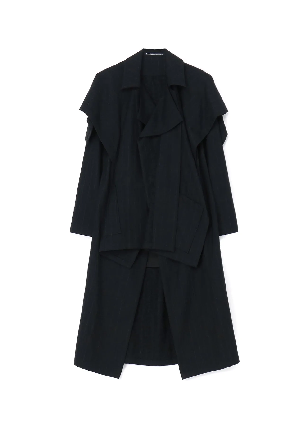 STRIPED CAPE-STYLE COAT sold by Yohji Yamamoto