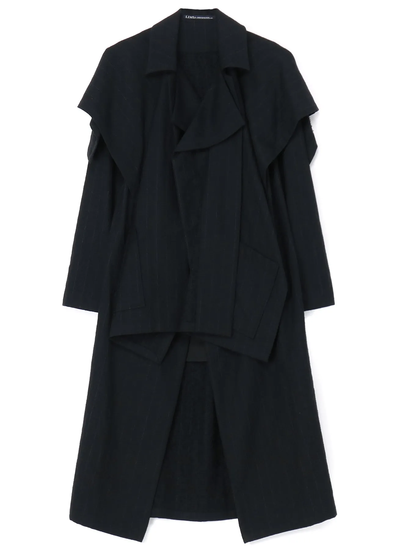 STRIPED CAPE-STYLE COAT sold by Yohji Yamamoto product image thumbnail 2