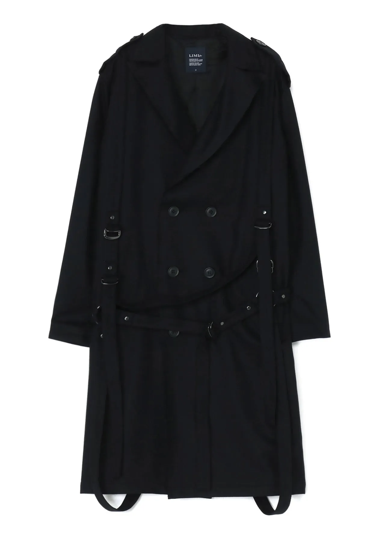 LIGHT FLANNEL COAT WITH HARNESS DETAILS sold by Yohji Yamamoto product image thumbnail 2