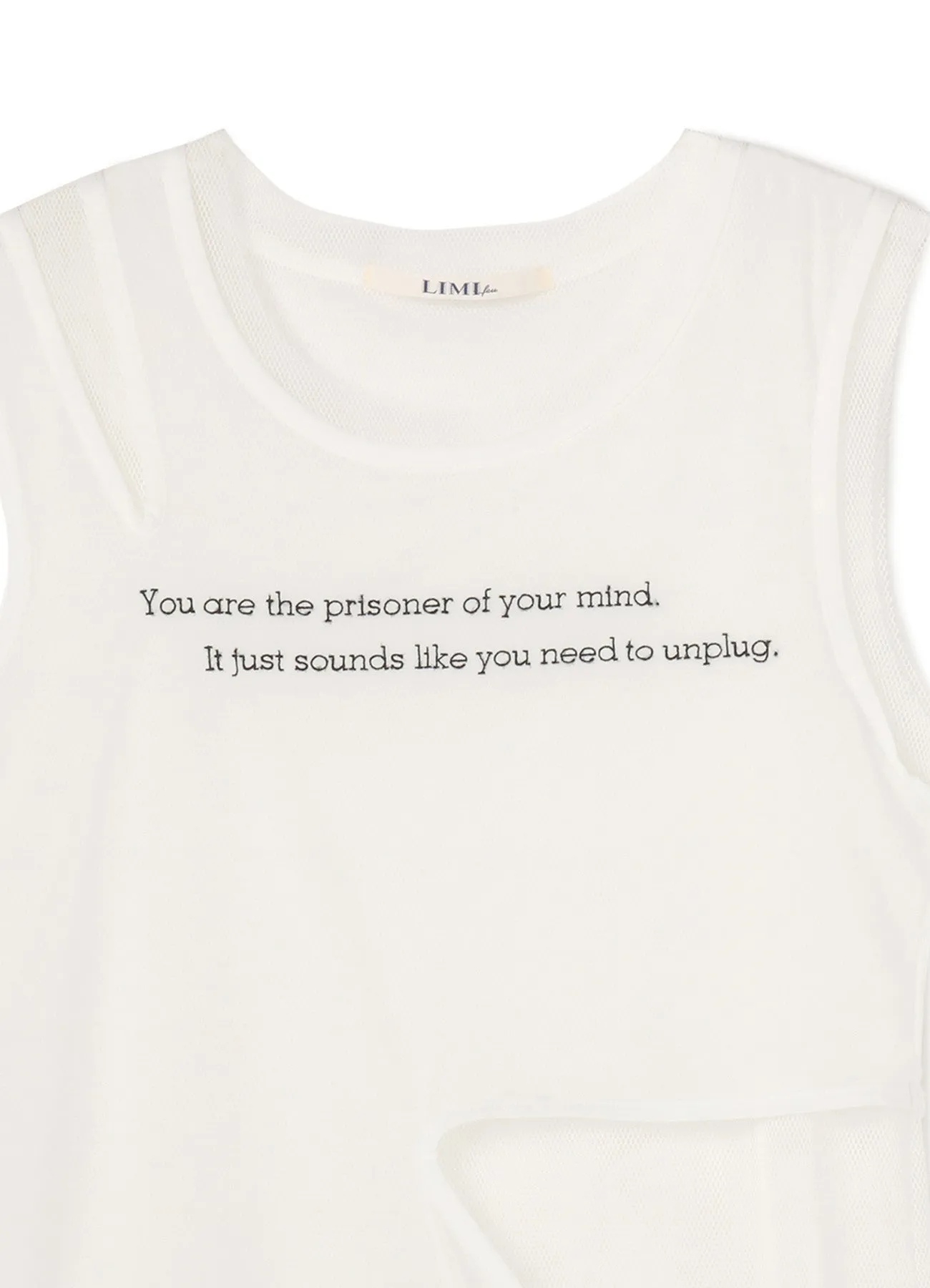 Message Embroidery + Pe Net Layered Dress A sold by Yohji Yamamoto product image thumbnail 4