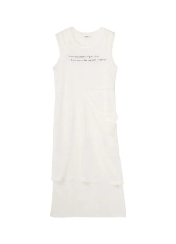 Message Embroidery + Pe Net Layered Dress A sold by Yohji Yamamoto
