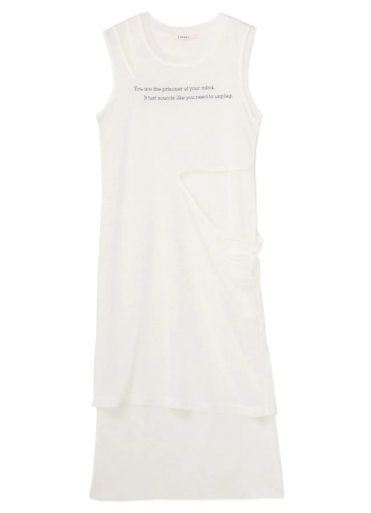 Message Embroidery + Pe Net Layered Dress A sold by Yohji Yamamoto product image thumbnail 2