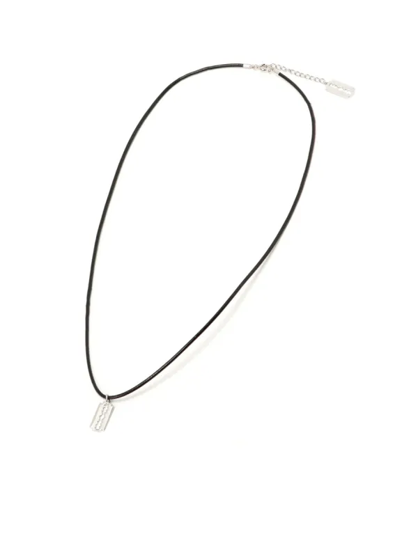 [LIMI feu×YOSHiKO CREATiON]Brass Razor Leather Necklace sold by Yohji Yamamoto