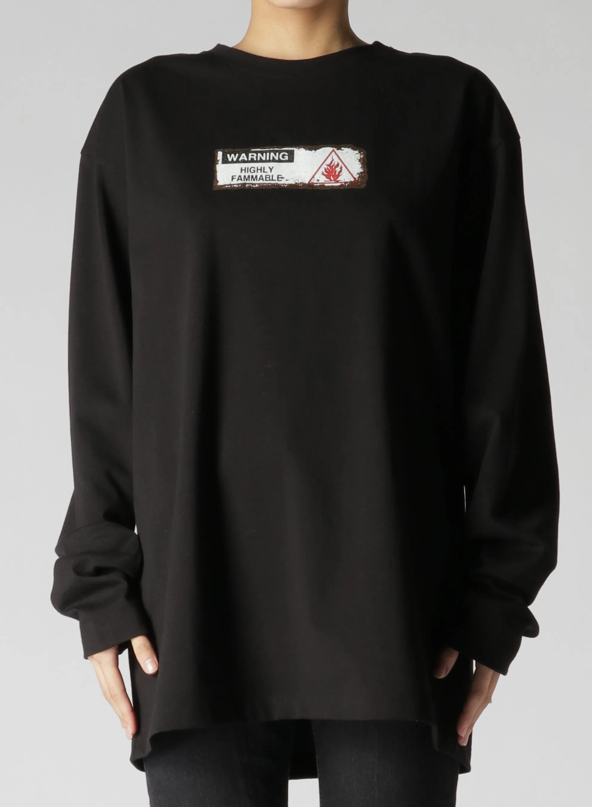 Be Careful Not To Blowup Print Oversize Long T sold by Yohji Yamamoto product image thumbnail 5