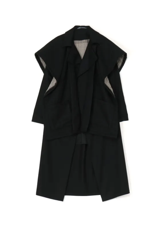 CAPE-STYLE COAT WITH PLAID PATTERN LINING sold by Yohji Yamamoto