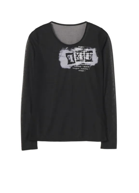 FEU Embroidery & Print Tight Long Sleeve T sold by Yohji Yamamoto