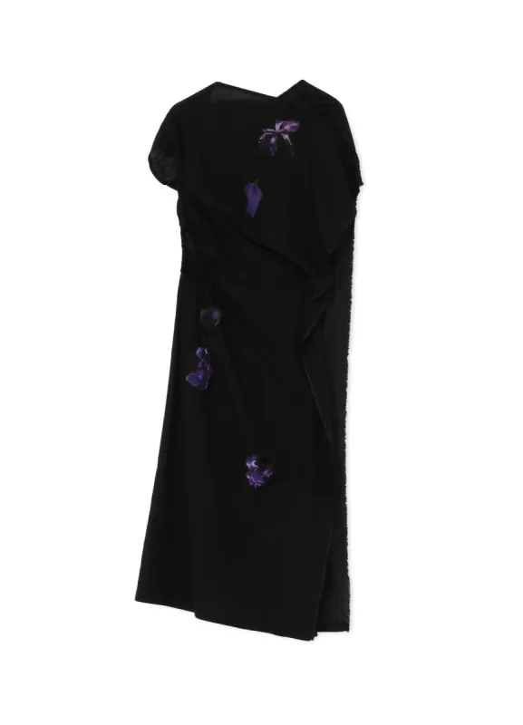 Flower Patch Gauze Side Open Dress sold by Yohji Yamamoto