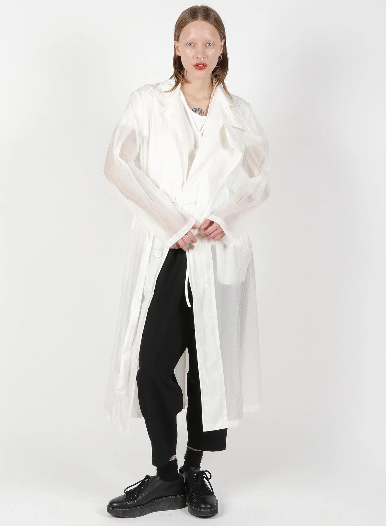 Light Taffeta Left Fly Front Coat sold by Yohji Yamamoto product image thumbnail 5