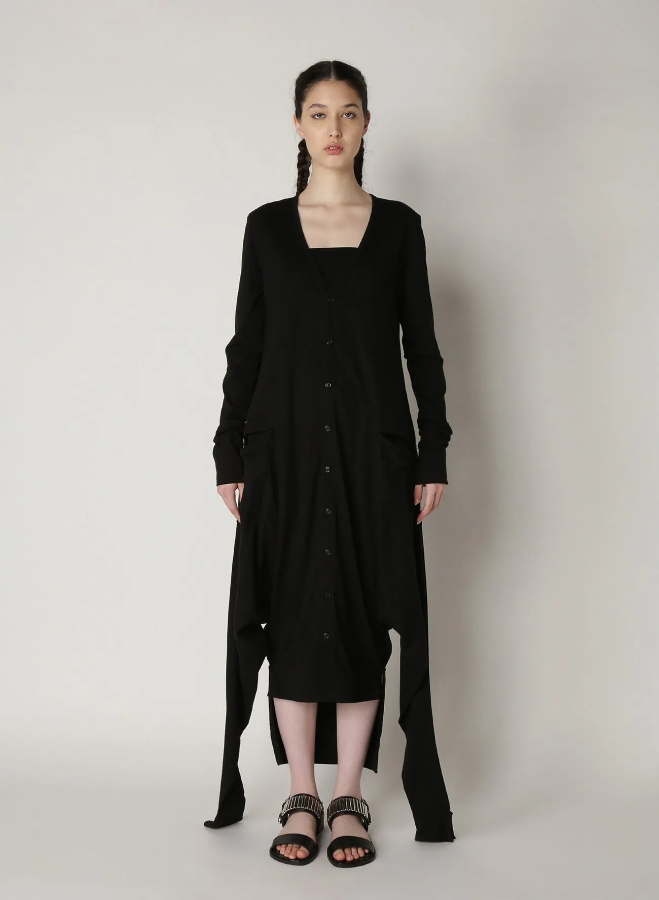 Mesh Patchwork A 2Way Long Cardigan sold by Yohji Yamamoto product image thumbnail 2