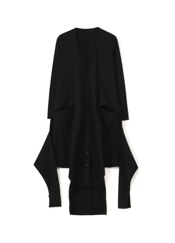 Mesh Patchwork A 2Way Long Cardigan sold by Yohji Yamamoto