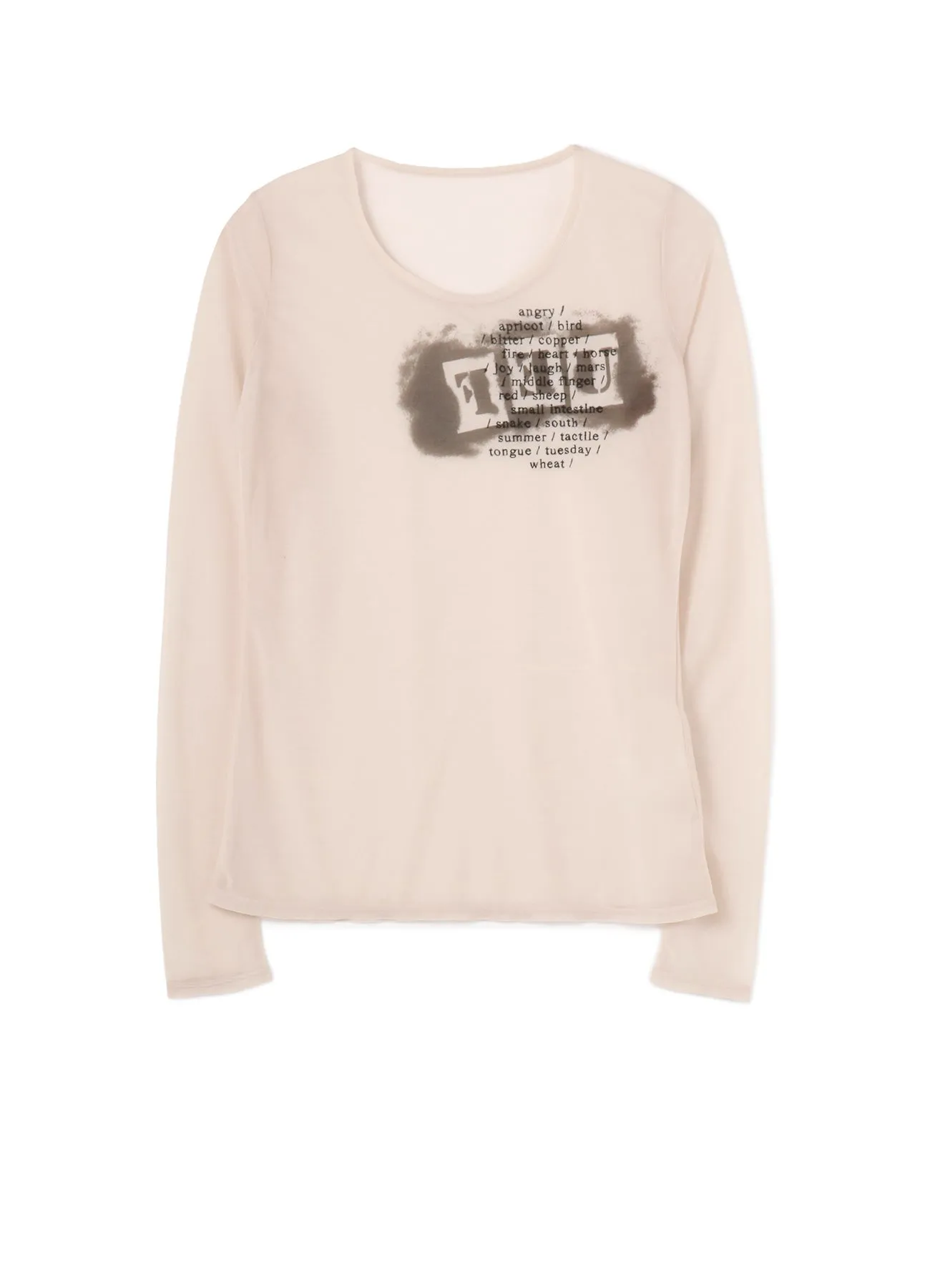 FEU Embroidery & Print Tight Long Sleeve T sold by Yohji Yamamoto