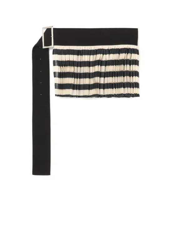 [LIMI feu 20th Anniv. Collection]Back Satin Border Layered Short Skirt sold by Yohji Yamamoto