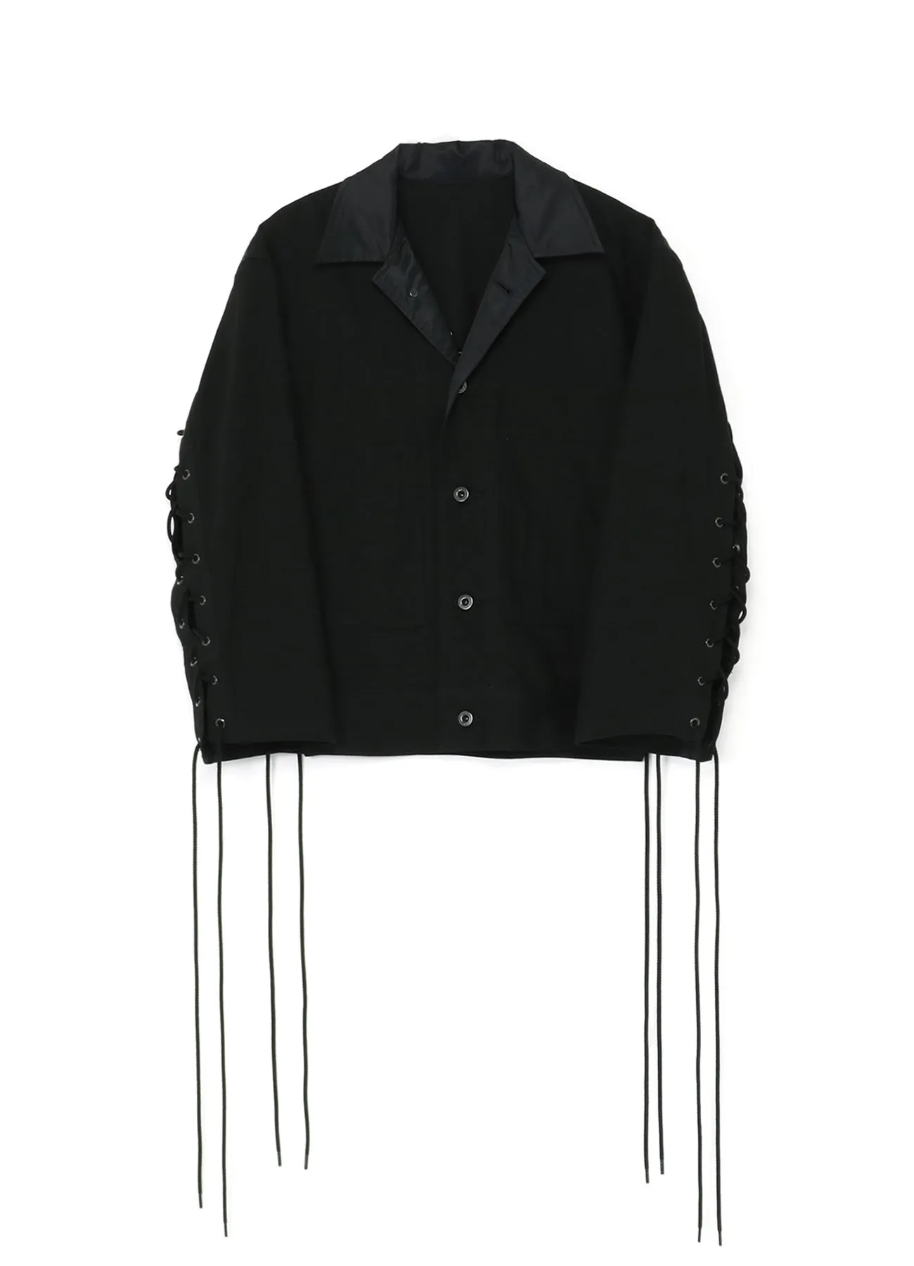 Denim + Ny Twill Combination Back Lace Up Blouson sold by Yohji Yamamoto
