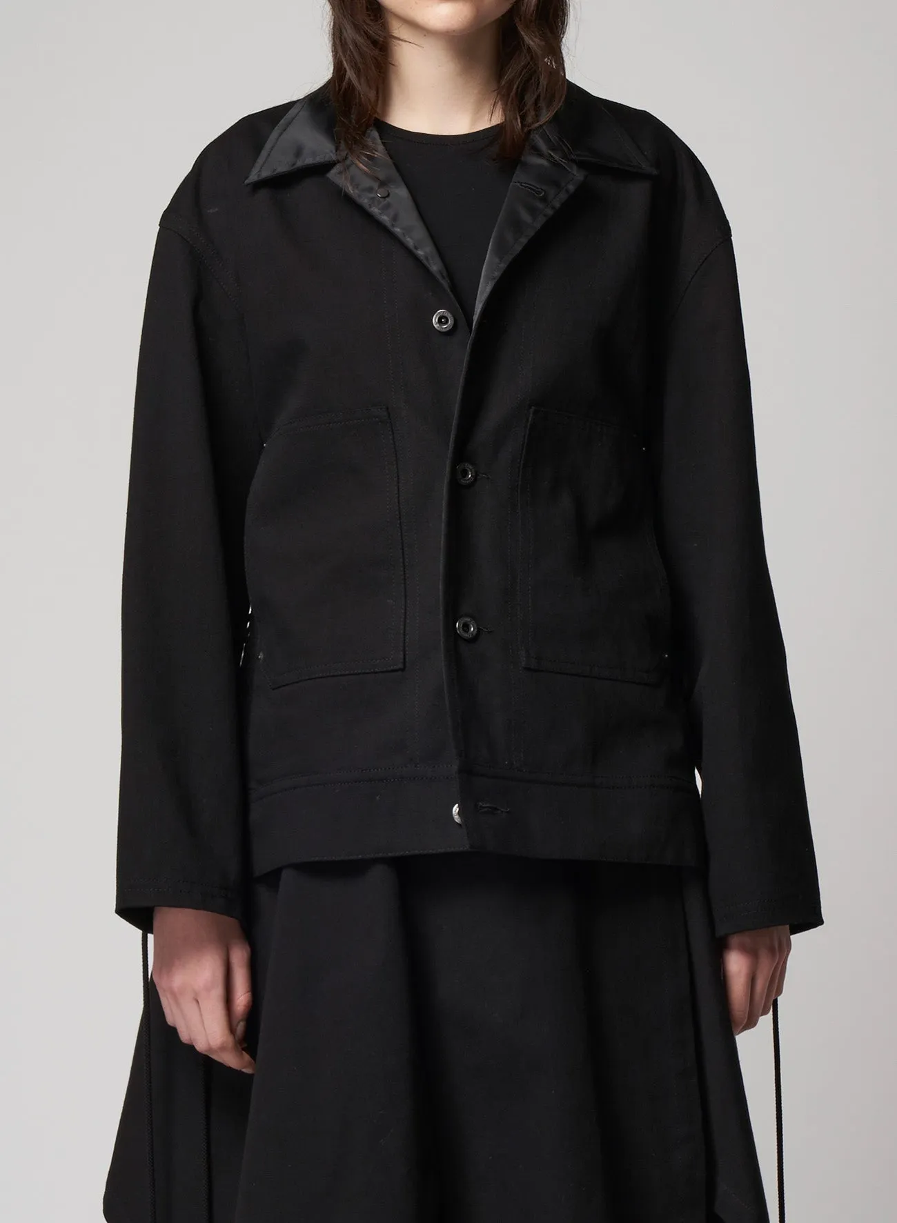 Denim + Ny Twill Combination Back Lace Up Blouson sold by Yohji Yamamoto product image thumbnail 5