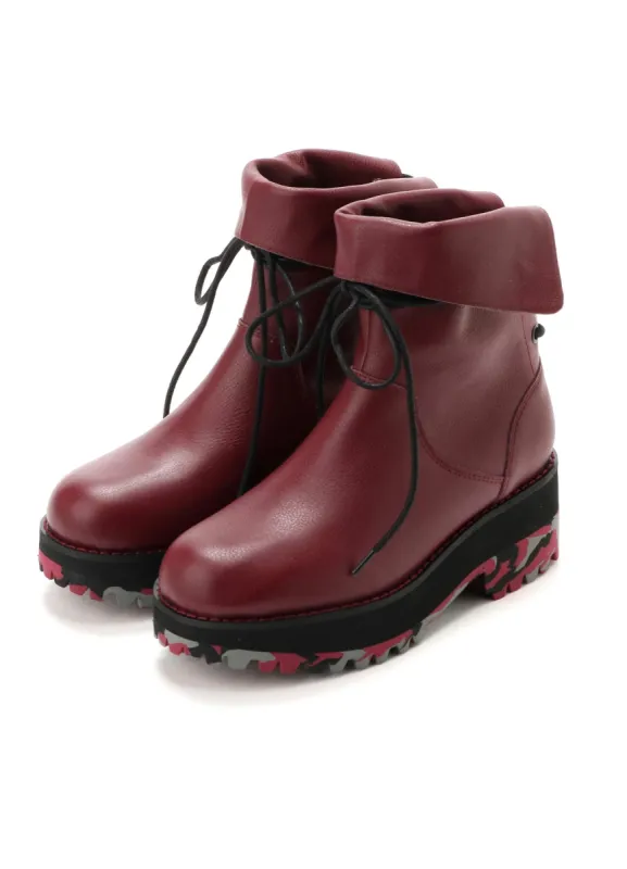 Light Shrink Leather Back Tongue 4Hole Boots sold by Yohji Yamamoto