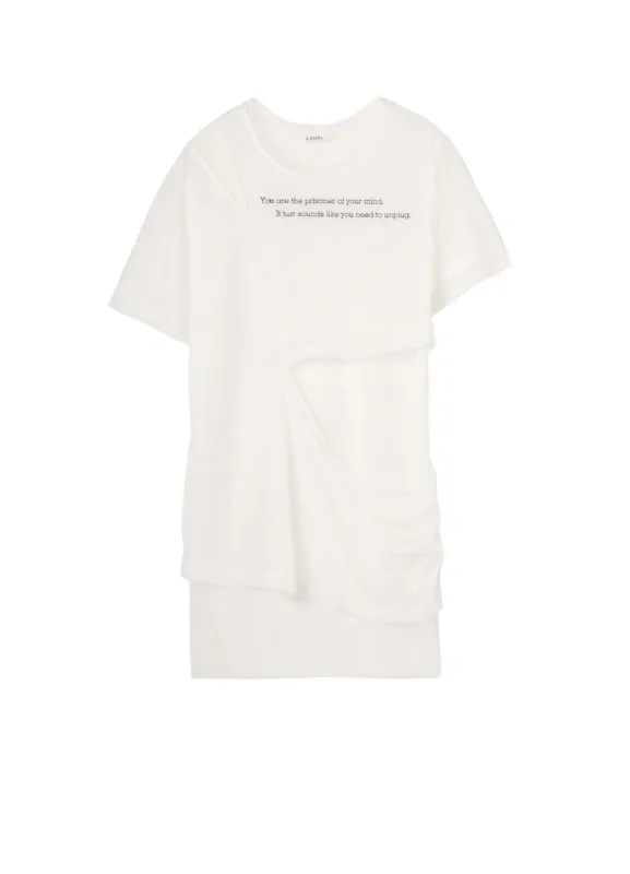 Message Embroidery + Pe Net Layered T A sold by Yohji Yamamoto