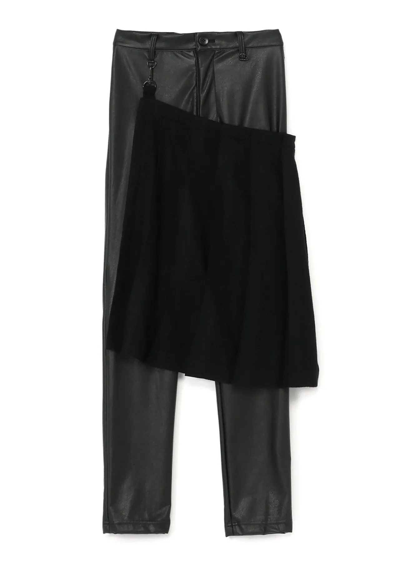 Synthetic Leather Pleats Combination Pants B sold by Yohji Yamamoto product image thumbnail 2
