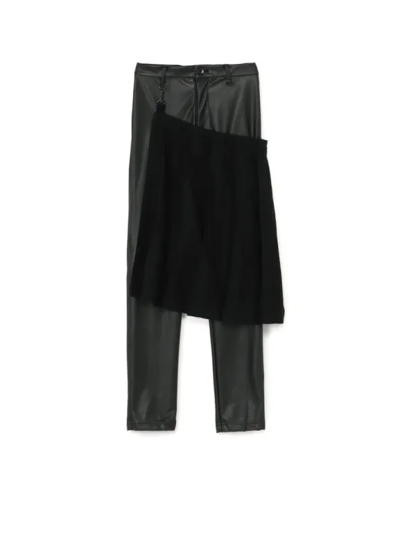 Synthetic Leather Pleats Combination Pants B made by Yohji Yamamoto