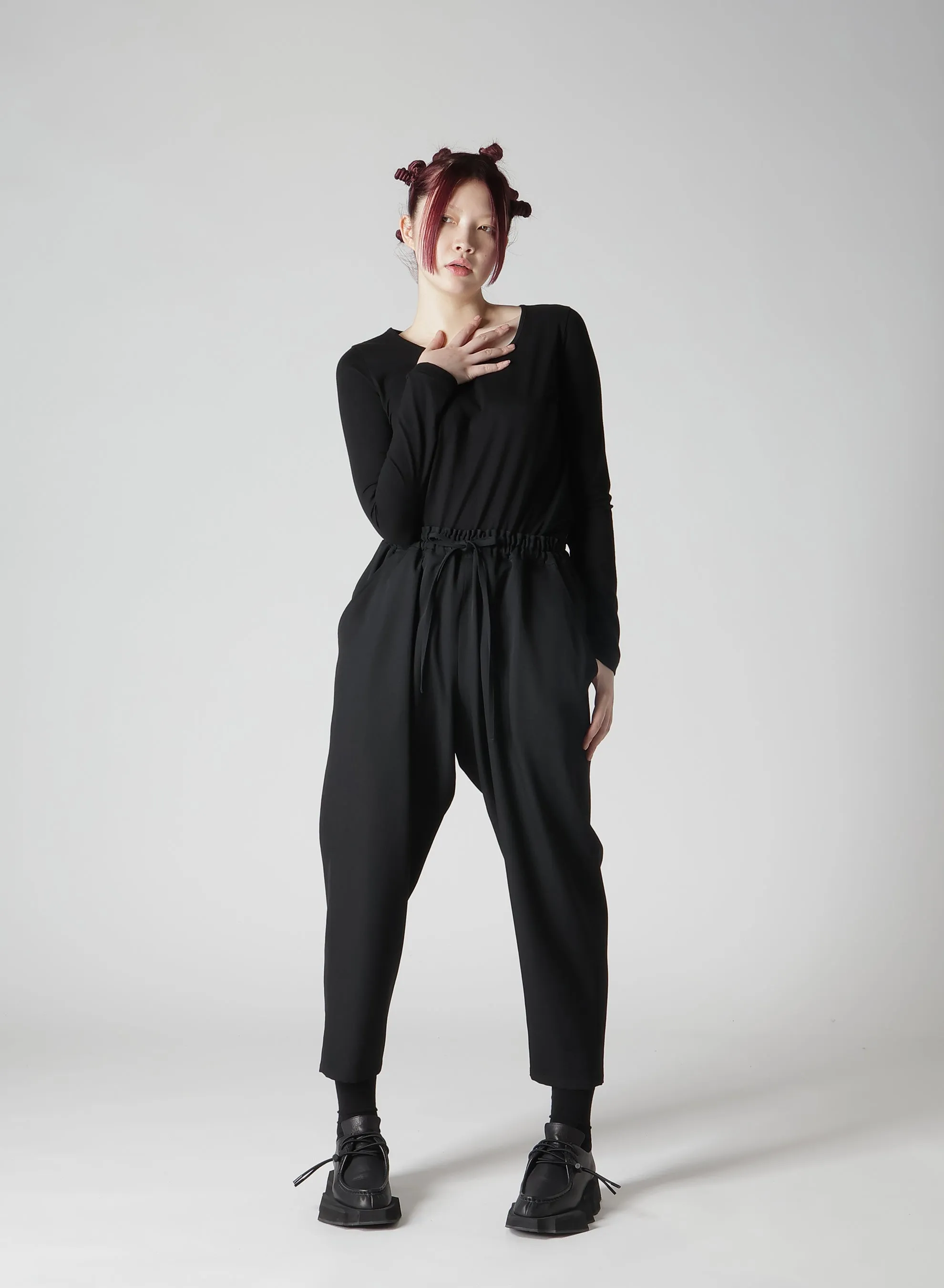 WOOL GABARDINE ELASTIC WAIST PANTS sold by Yohji Yamamoto product image thumbnail 4
