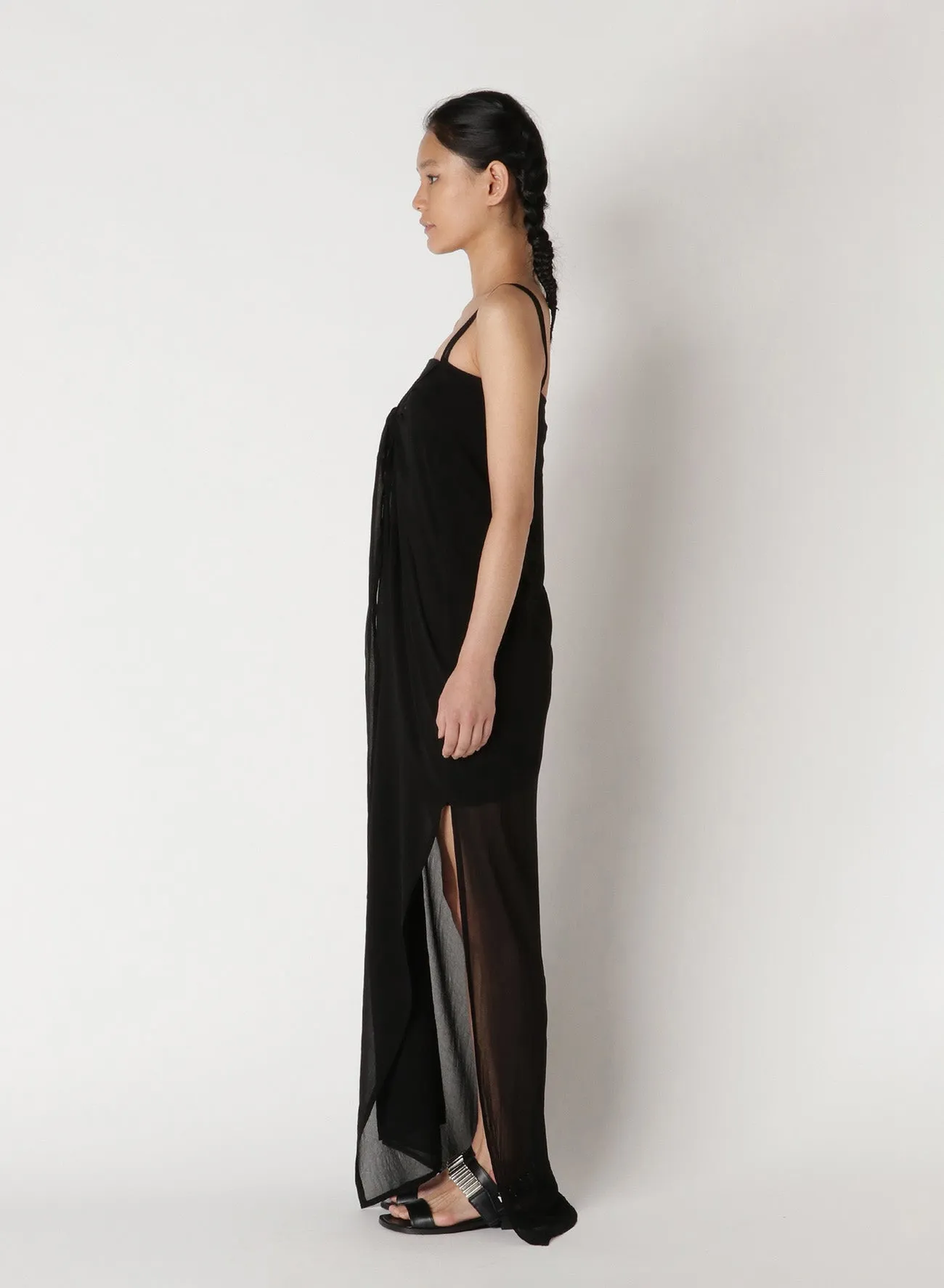 Cu/Chiffon Chest Knot Cami Dress sold by Yohji Yamamoto product image thumbnail 3