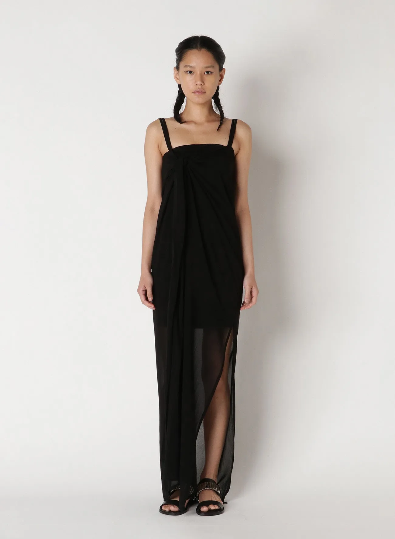 Cu/Chiffon Chest Knot Cami Dress sold by Yohji Yamamoto product image thumbnail 2