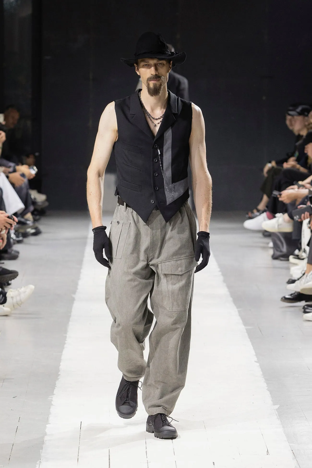 GABARDINE W-LEFT DECORATIVE CLOTH VEST sold by Yohji Yamamoto product image thumbnail 2