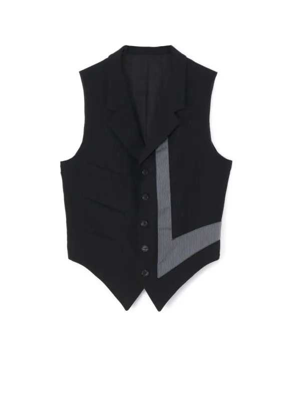 GABARDINE W-LEFT DECORATIVE CLOTH VEST sold by Yohji Yamamoto