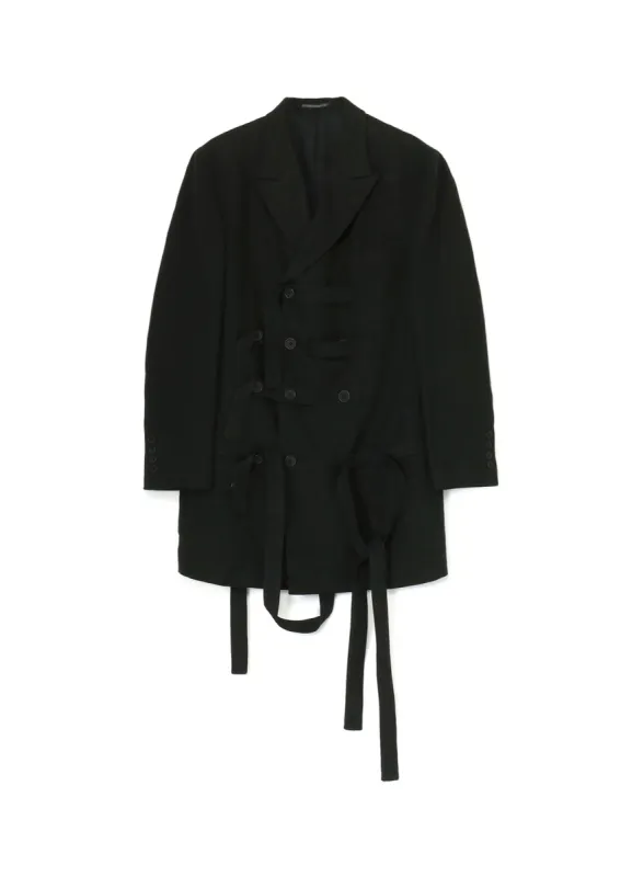 TWILL BELTED PEAKED JACKET sold by Yohji Yamamoto