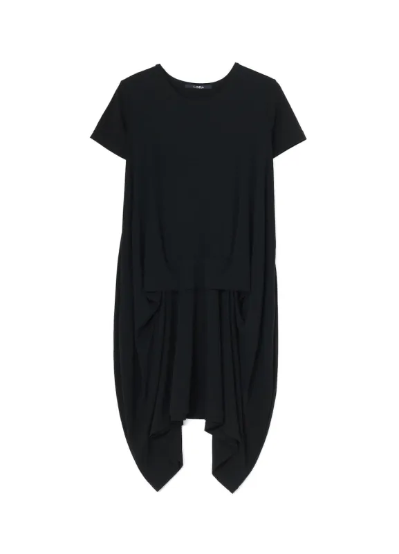 HIGH TWIST SMOOTH RAYON SHORT SLEEVE TUCK DRESS sold by Yohji Yamamoto