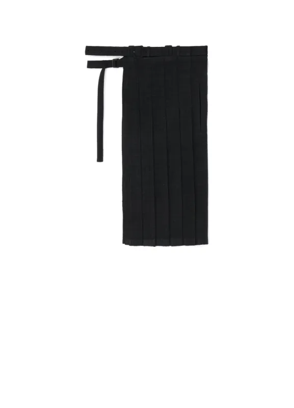 WILD SILK YARN LINEN TWEED O-PLEATED SKIRT A made by Yohji Yamamoto