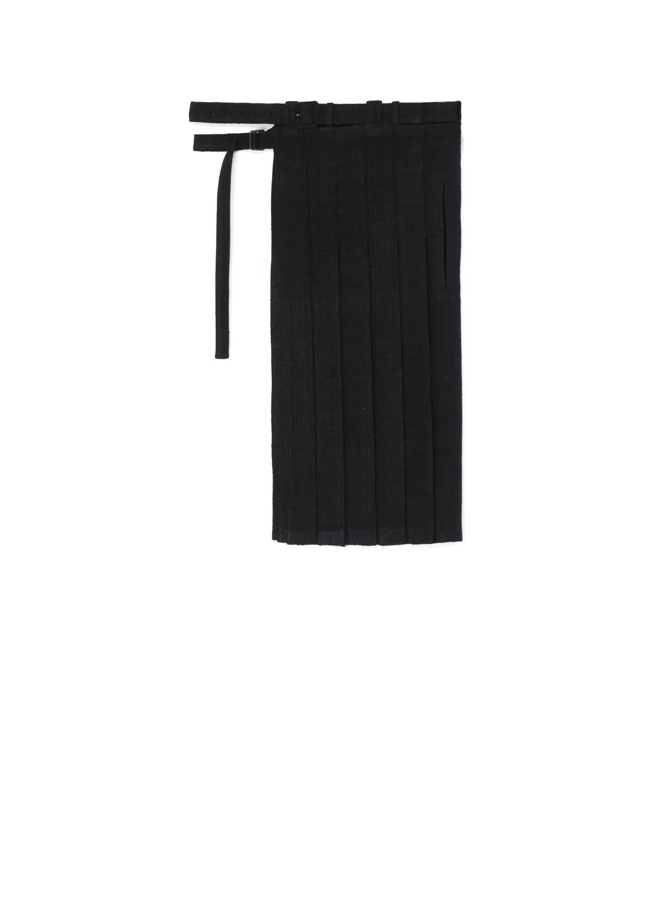 WILD SILK YARN LINEN TWEED O-PLEATED SKIRT A sold by Yohji Yamamoto