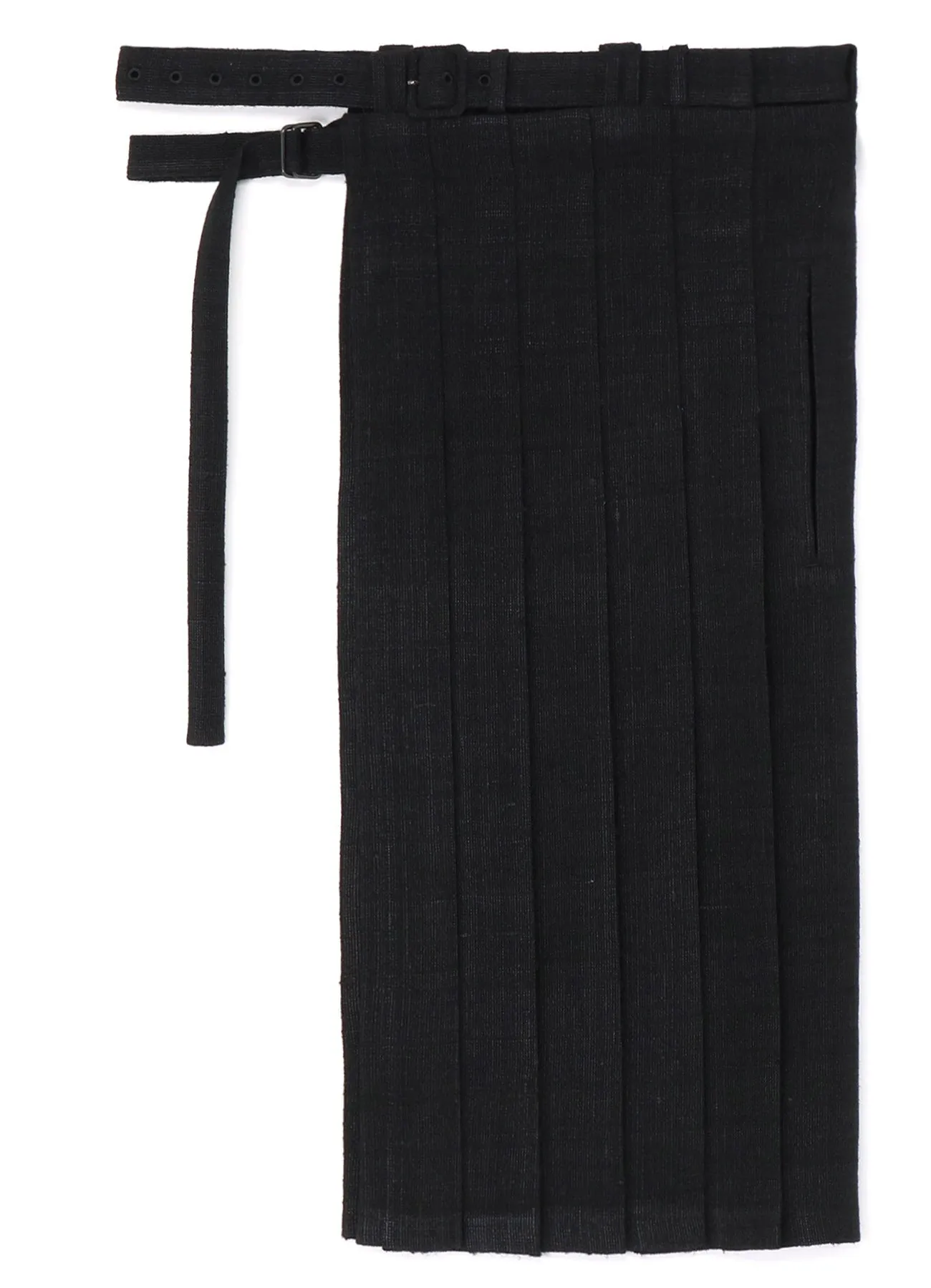 WILD SILK YARN LINEN TWEED O-PLEATED SKIRT A sold by Yohji Yamamoto product image thumbnail 3