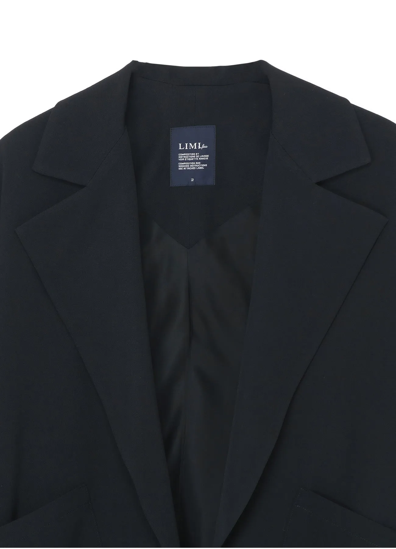 WOOL GABARDINE ELBOW PATCH SHORT JACKET sold by Yohji Yamamoto product image thumbnail 4
