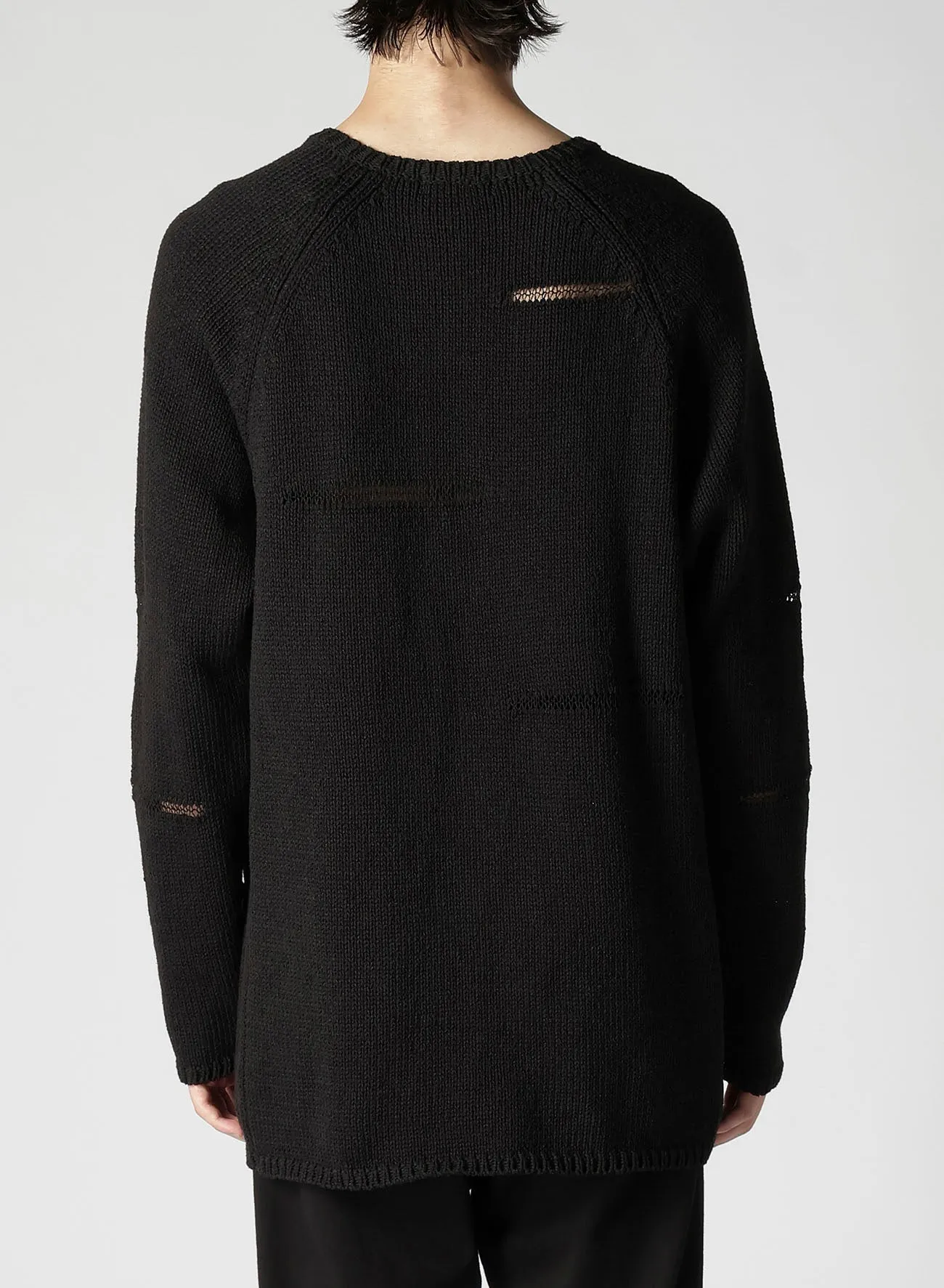 3G JERSEY STITCH DAMAGED DESIGN ROUND NECK LONG CD sold by Yohji Yamamoto product image thumbnail 5