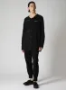 3G JERSEY STITCH DAMAGED DESIGN ROUND NECK LONG CD sold by Yohji Yamamoto