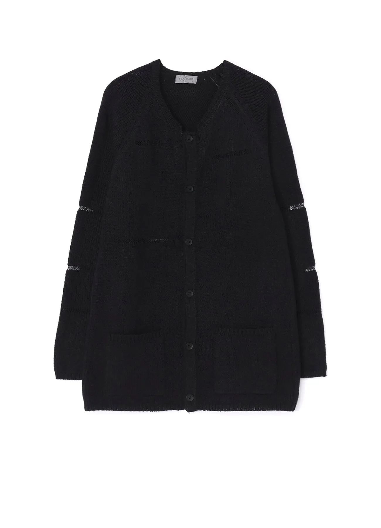 3G JERSEY STITCH DAMAGED DESIGN ROUND NECK LONG CD sold by Yohji Yamamoto