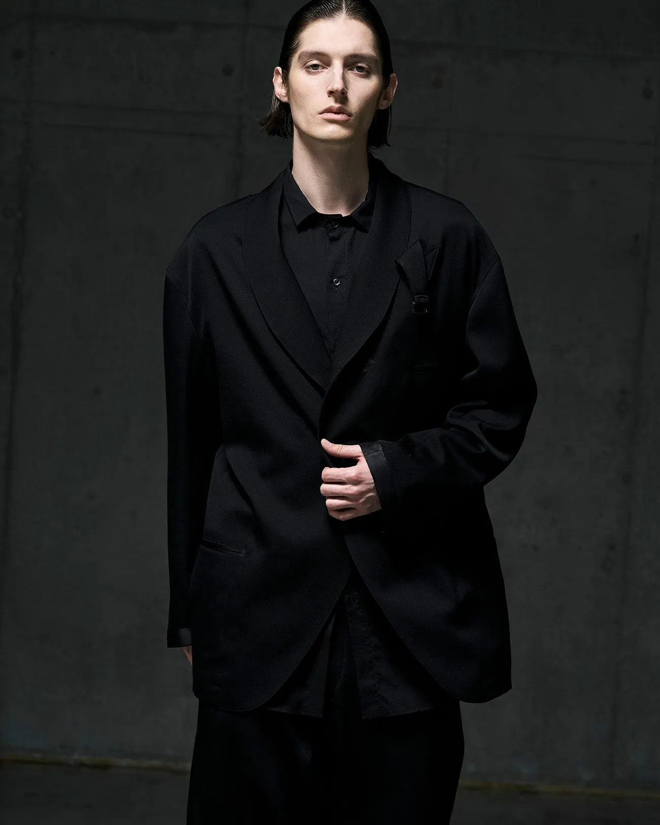 WOOL TUXEDO SIDE FLAP POCKET PANTS sold by Yohji Yamamoto product image thumbnail 3