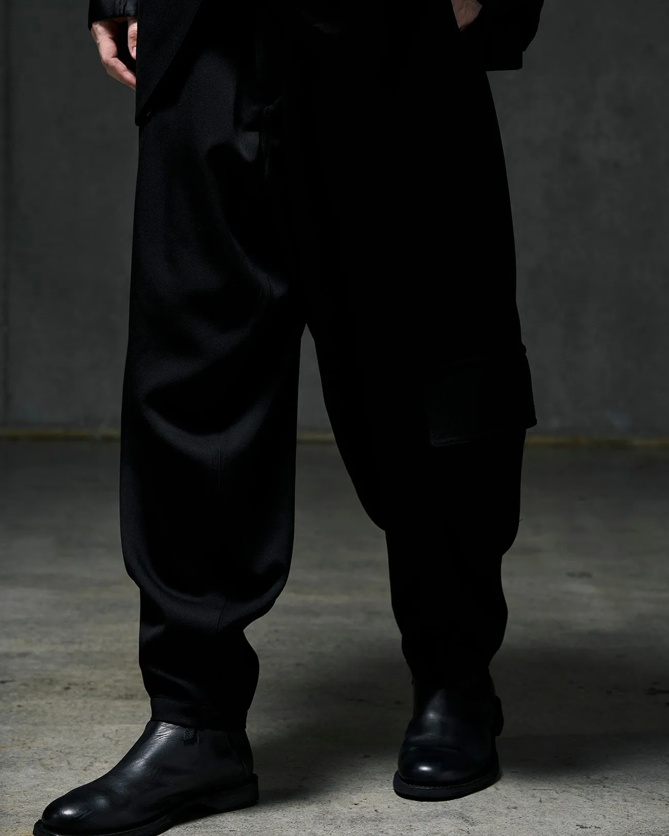 WOOL TUXEDO SIDE FLAP POCKET PANTS sold by Yohji Yamamoto product image thumbnail 5