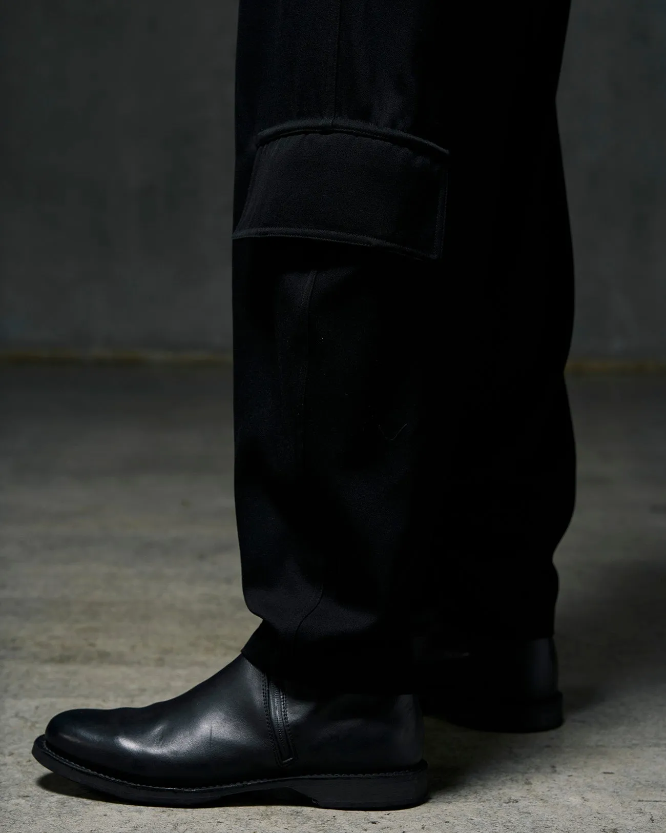 WOOL TUXEDO SIDE FLAP POCKET PANTS sold by Yohji Yamamoto product image thumbnail 4
