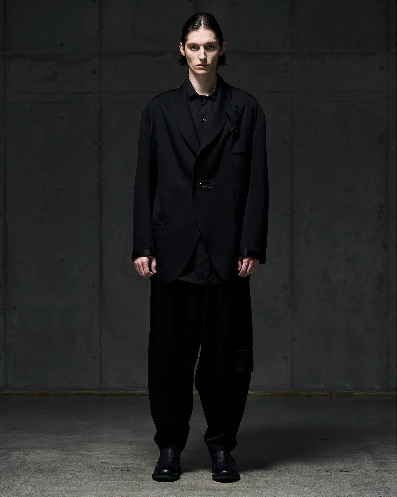 WOOL TUXEDO SIDE FLAP POCKET PANTS sold by Yohji Yamamoto product image thumbnail 2