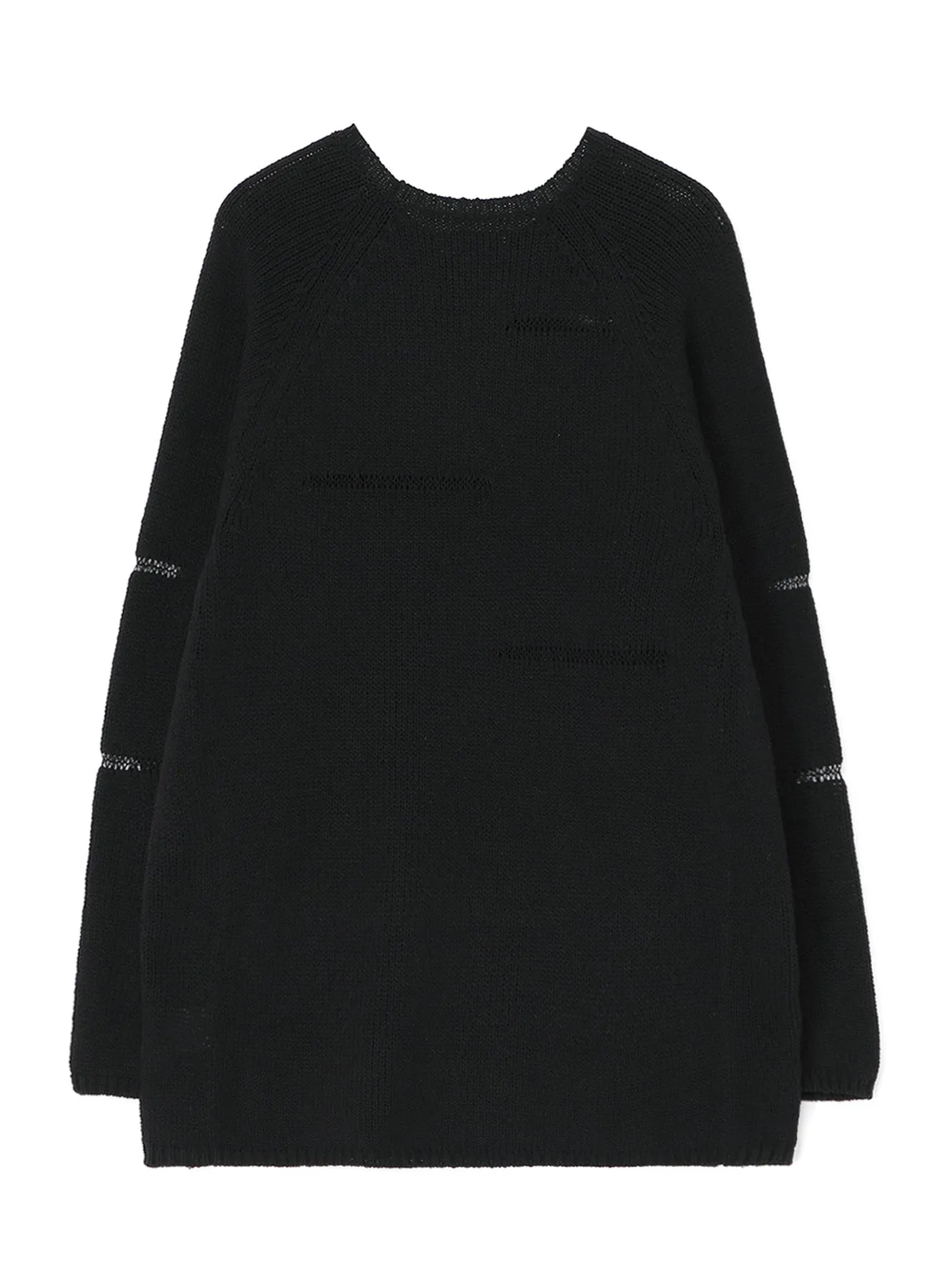 3G JERSEY STITCH DAMAGED DESIGN SHEER ROUND NECK LONG SLEEVE sold by Yohji Yamamoto product image thumbnail 3