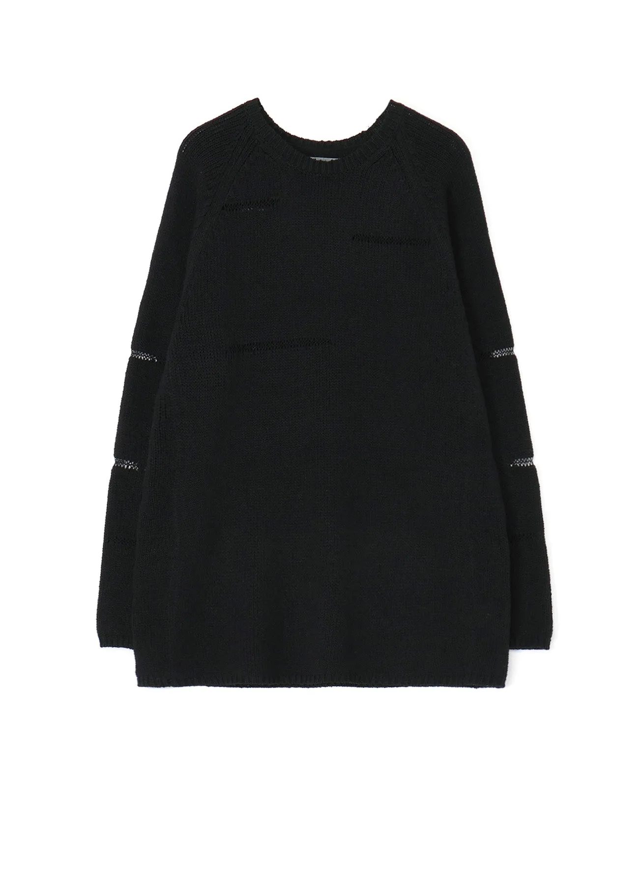 3G JERSEY STITCH DAMAGED DESIGN SHEER ROUND NECK LONG SLEEVE sold by Yohji Yamamoto