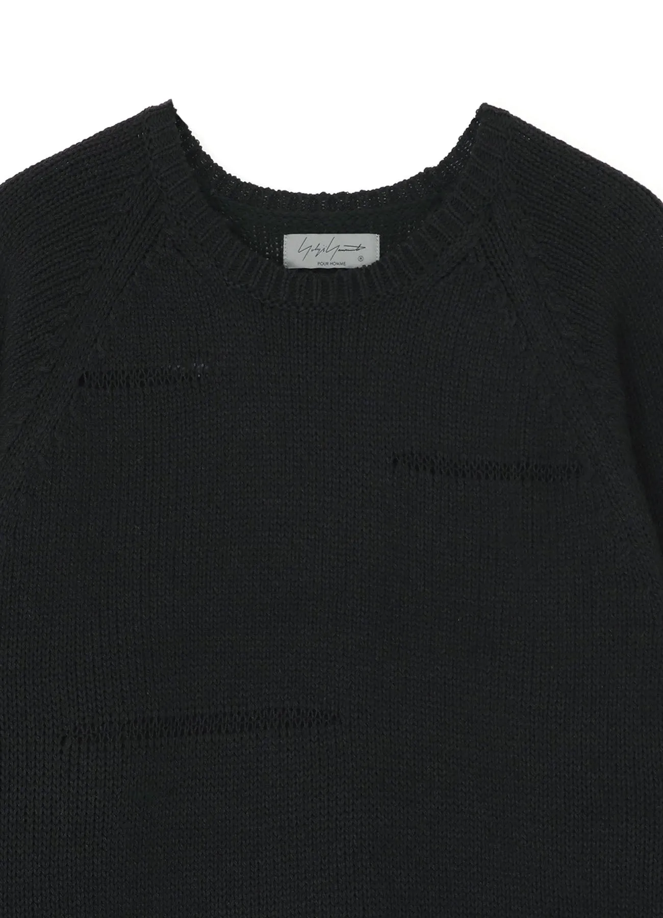3G JERSEY STITCH DAMAGED DESIGN SHEER ROUND NECK LONG SLEEVE sold by Yohji Yamamoto product image thumbnail 4