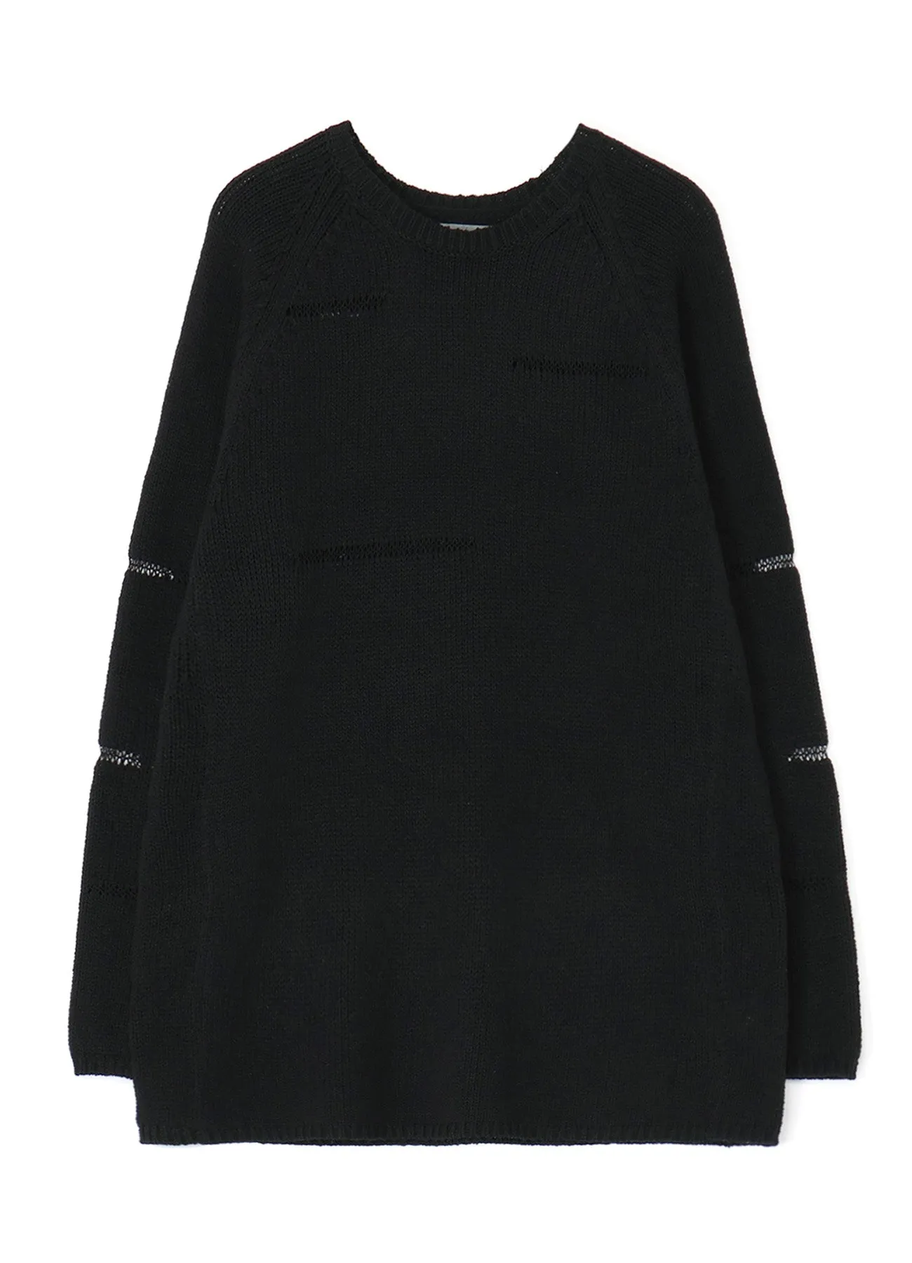 3G JERSEY STITCH DAMAGED DESIGN SHEER ROUND NECK LONG SLEEVE sold by Yohji Yamamoto product image thumbnail 2