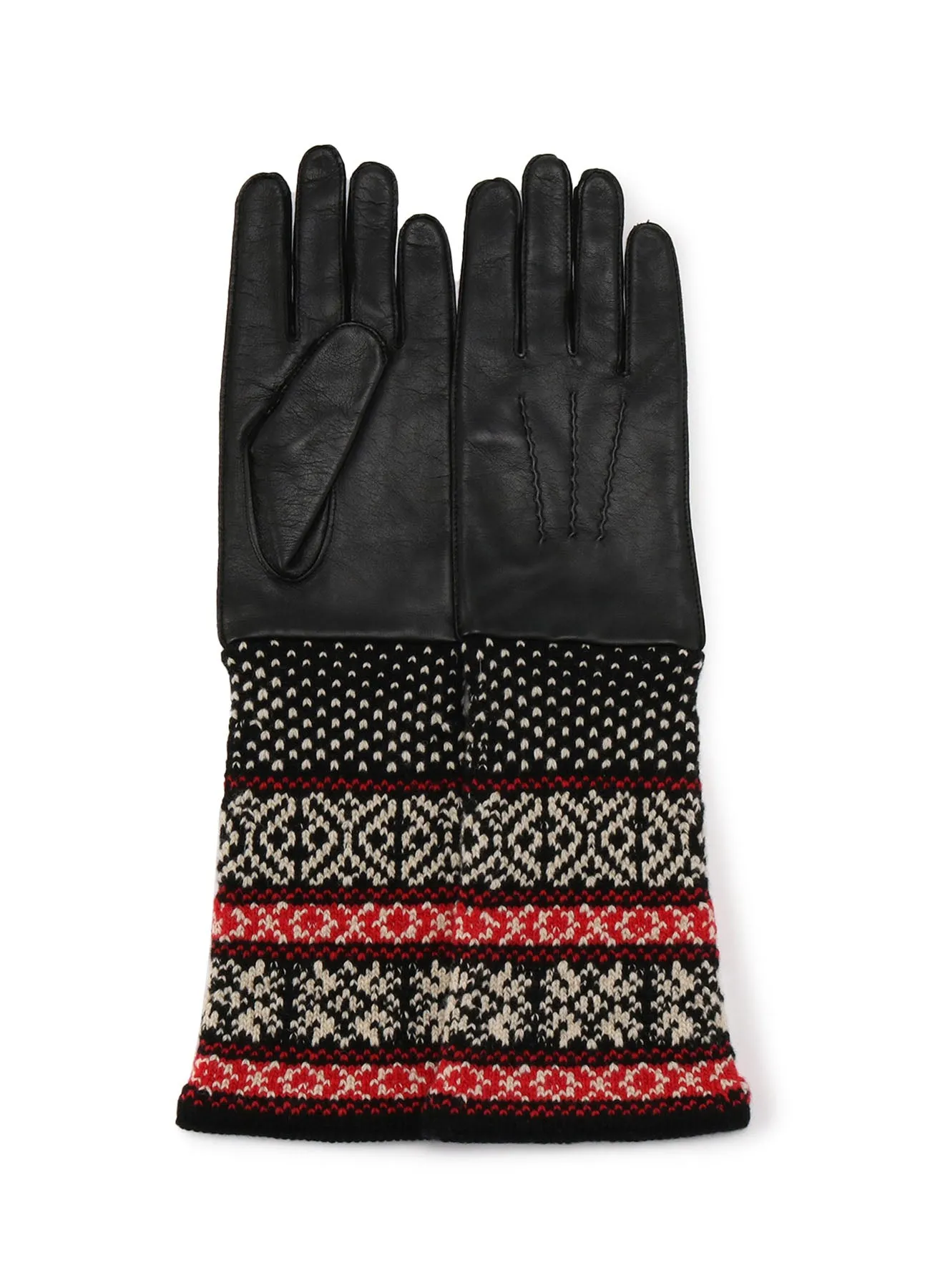 LAMB SKIN/WJQ KNIT CUFFS GLOVE sold by Yohji Yamamoto