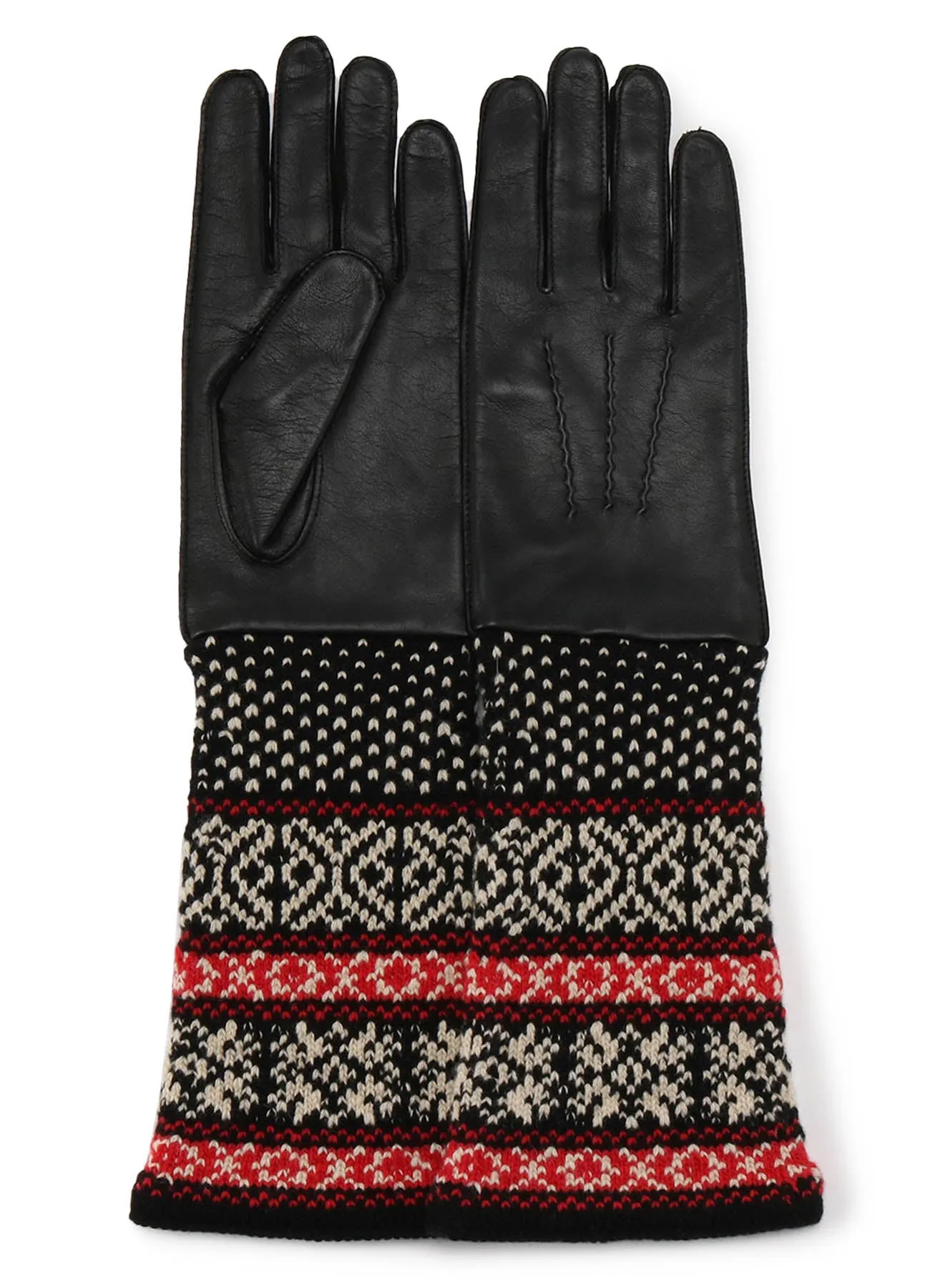 LAMB SKIN/WJQ KNIT CUFFS GLOVE sold by Yohji Yamamoto product image thumbnail 2