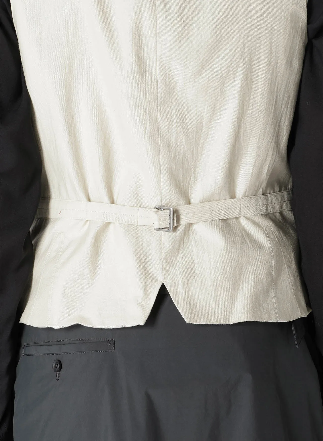 ARMY GABARDINE NOTCHED LAPEL GABARDINE VEST sold by Yohji Yamamoto product image thumbnail 4
