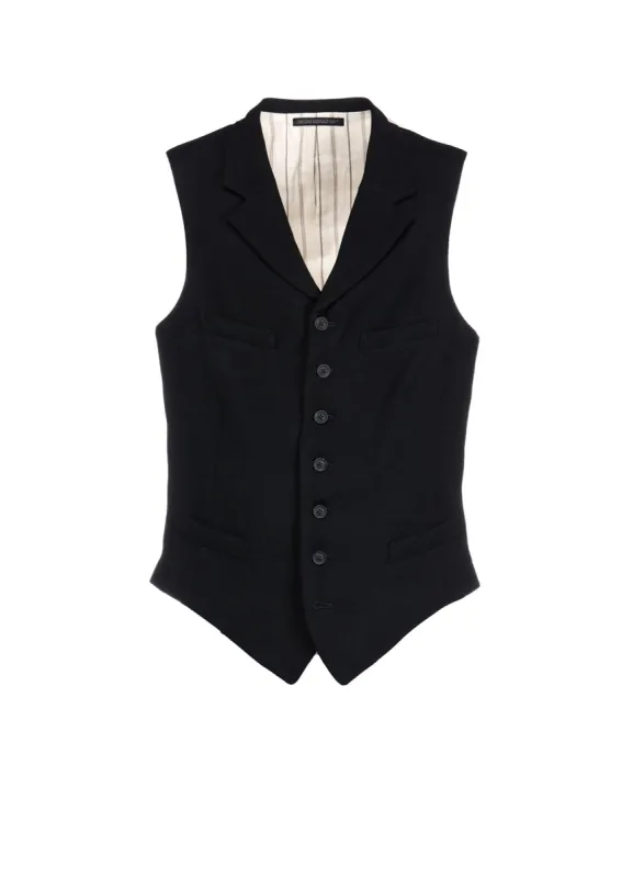ARMY GABARDINE NOTCHED LAPEL GABARDINE VEST sold by Yohji Yamamoto