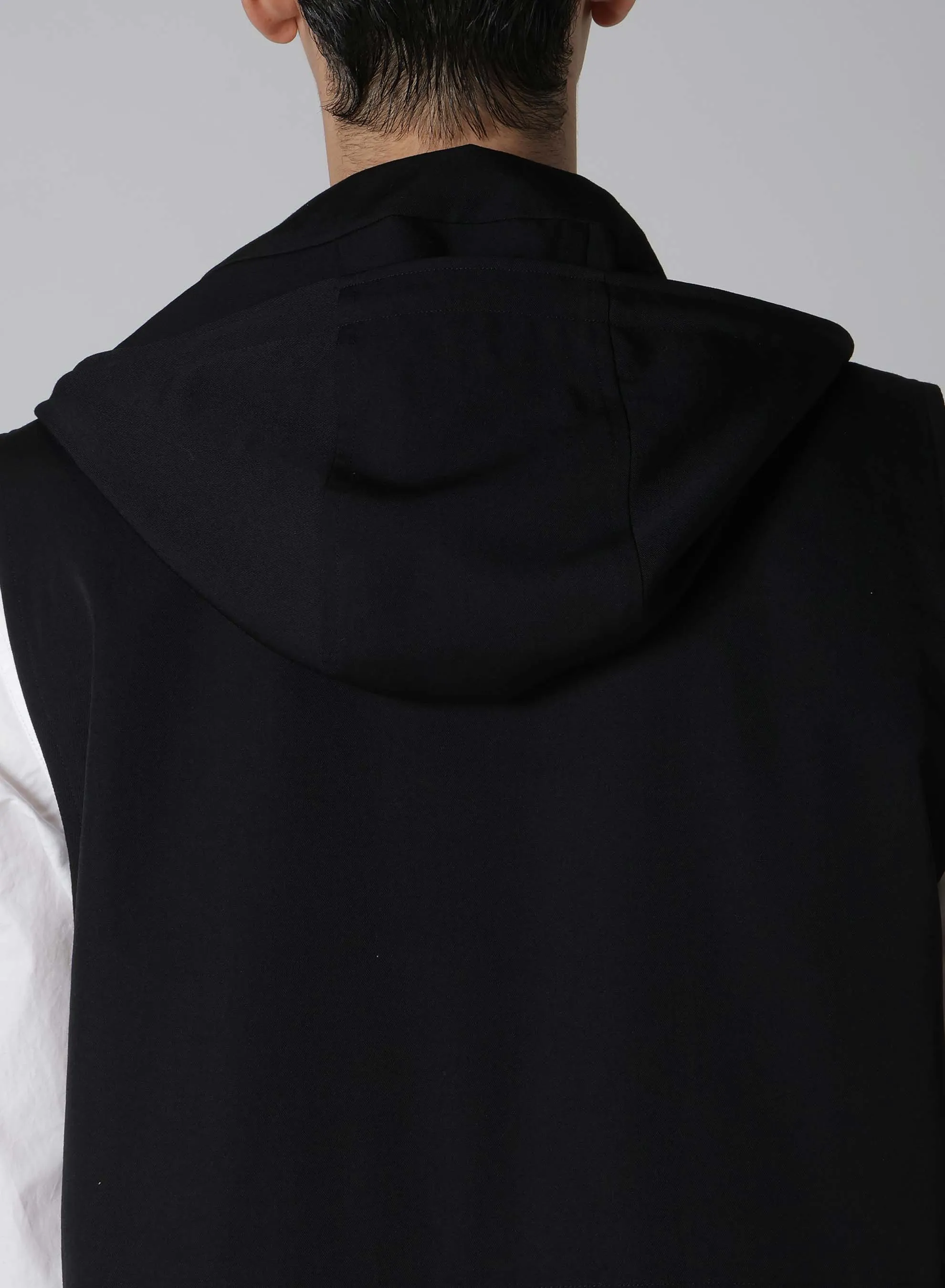 WOOL GABARDINE HOODED VEST sold by Yohji Yamamoto product image thumbnail 5